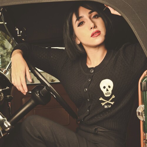 M.M Skull Cardigan in Black Size 