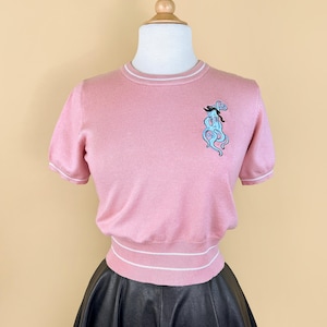 Sucker for Love Short Sleeve Cropped Sweater size S,M,L,XL in Pink/Vintage inspired By MISCHIEF MADE, octopus