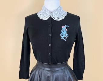 Sucker for Love Cardigan in Black size S, M, L, XL, 2XL, 3XL Sweater Vintage inspired By MISCHIEF MADE, octopus