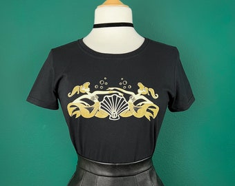 Gemini mermaids T-shirt in Black size S,M,L,XL,2XL Vintage inspired by Mischief Made Zodiac