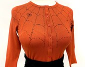 Spider web Cardigan in Dusty Orange size S,M,L,XL,2XL,3XL Sweater inspired By MISCHIEF MADE