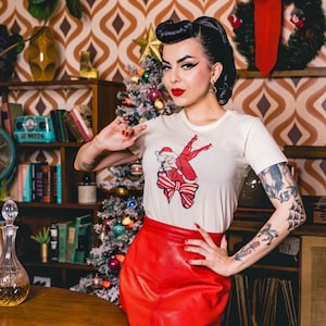 Sweet Holiday Show Fitted T-shirt in Ivory size, S, M, L, XL, 2XL, 3XL Vintage inspired by Mischief Made