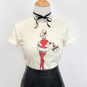 Sugar n&#39; Spice Fitted T-shirt in Ivory size, S, M, L, XL, 2XL, 3XL Vintage inspired by Mischief Made