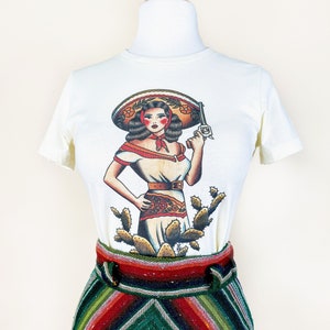 La Ranchera Fitted Graphic T-shirt in Ivory size S,M,L,XL,2XL,3XL Vintage inspired by Mischief Made