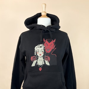 Angel and devil hoodie red and black hotsell