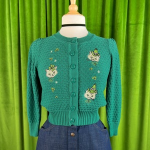 Vintage Cat Cardigan - Etsy