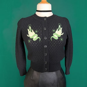Snake Wrangler Cropped Cardigan in Black size S,M,L,XL  Sweater Vintage inspired By MISCHIEF MADE, Snake