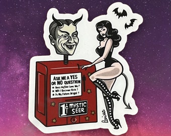 Devil&#39;s Fortune - Clear Sticker  / Vintage inspired By MISCHIEF MADE