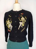 Showgirls Cropped Cardigan in Black size S,M,L,XL Sweater Vintage inspired By MISCHIEF MADE
