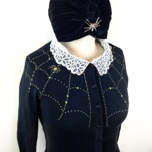 Spider web Cardigan size S,M,L,XL,2XL,3XL Sweater in Black Vintage inspired By MISCHIEF MADE image 6