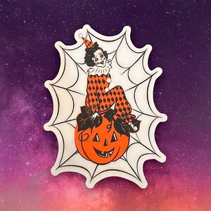 Clowning on Cobwebs - Clear Sticker  / Vintage inspired By MISCHIEF MADE, clown