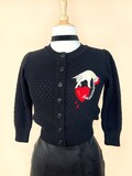 Captive Heart Cropped Cardigan in Black size S,M,L,XL,2XL, 3XL, 4XL Sweater / Vintage inspired By MISCHIEF MADE