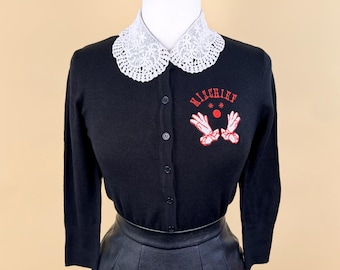 Mischief Maker Cardigan in Black size S, M, L, XL, 2XL, 3XL Sweater Vintage Clown inspired By MISCHIEF MADE,