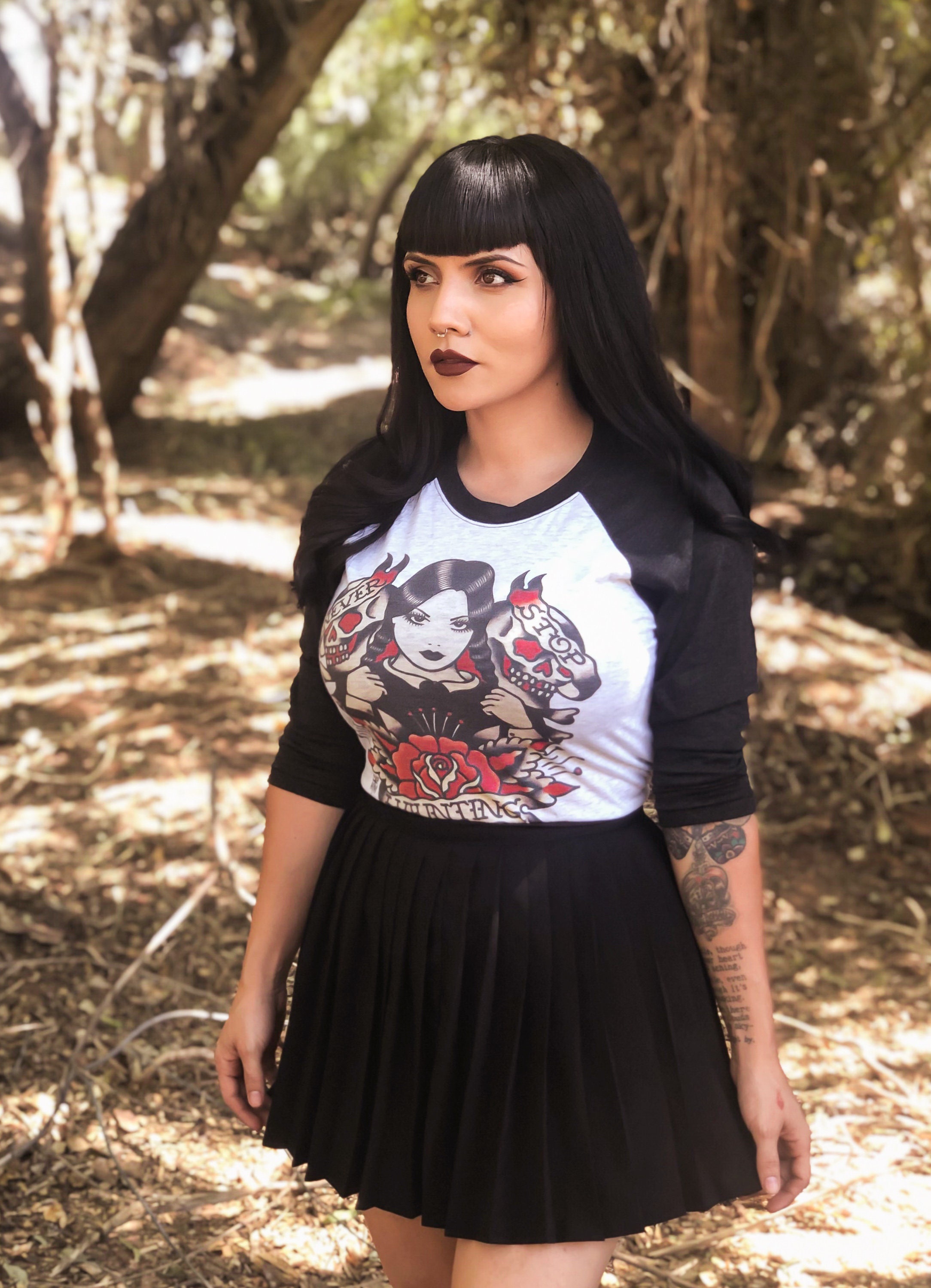 Never Stop Haunting Raglan T-shirt in Heather White/vintage - Etsy