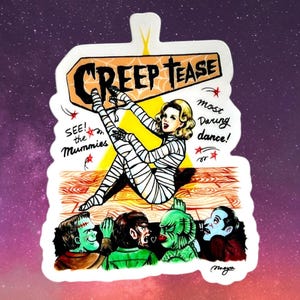 Creep Tease  - Clear Sticker  / Vintage inspired By MISCHIEF MADE