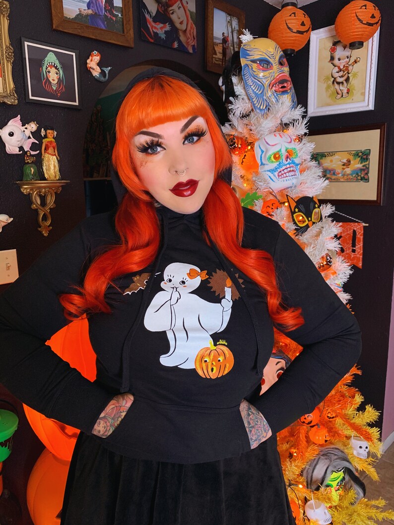 In the Dead of Night Hoodie fitted Body in Black size S,M,L,XL,2XL Vintage inspired By MISCHIEF MADE