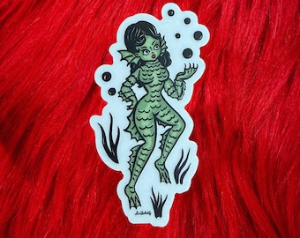 Lagoon Lady- Clear Sticker  / Vintage inspired By MISCHIEF MADE