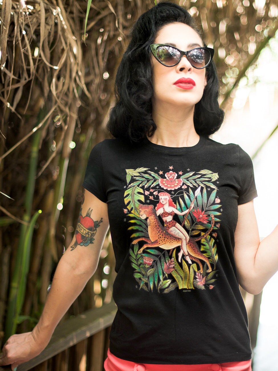 Jungle Queen T-shirt in Black size S,M,L,XL,2XL design by  Mamzelle P…