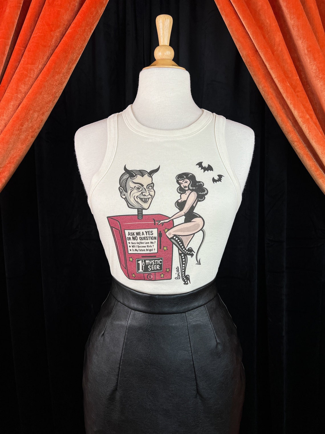 Devil's Fortune Rib Racer Tank in Natural Size S, M, L,XL, 2XL/ Vintage ...