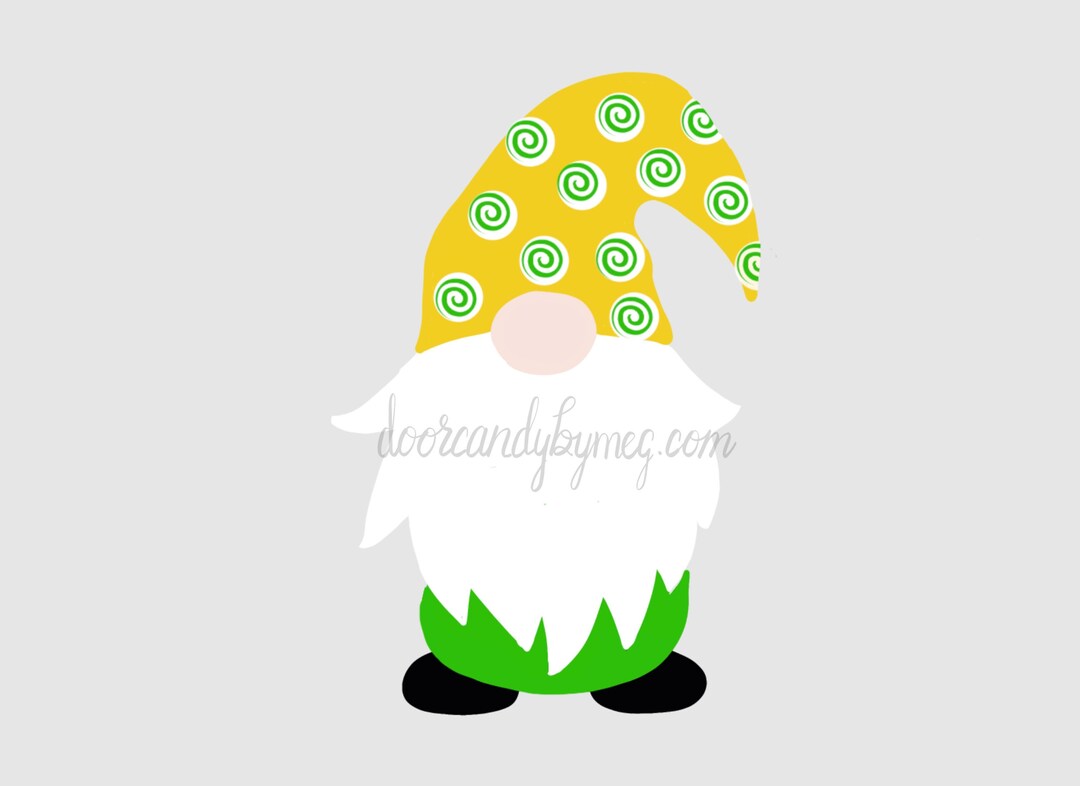 Gnome Door Hanger Template, Gnome Door Hanger Pattern, Garden Gnome ...