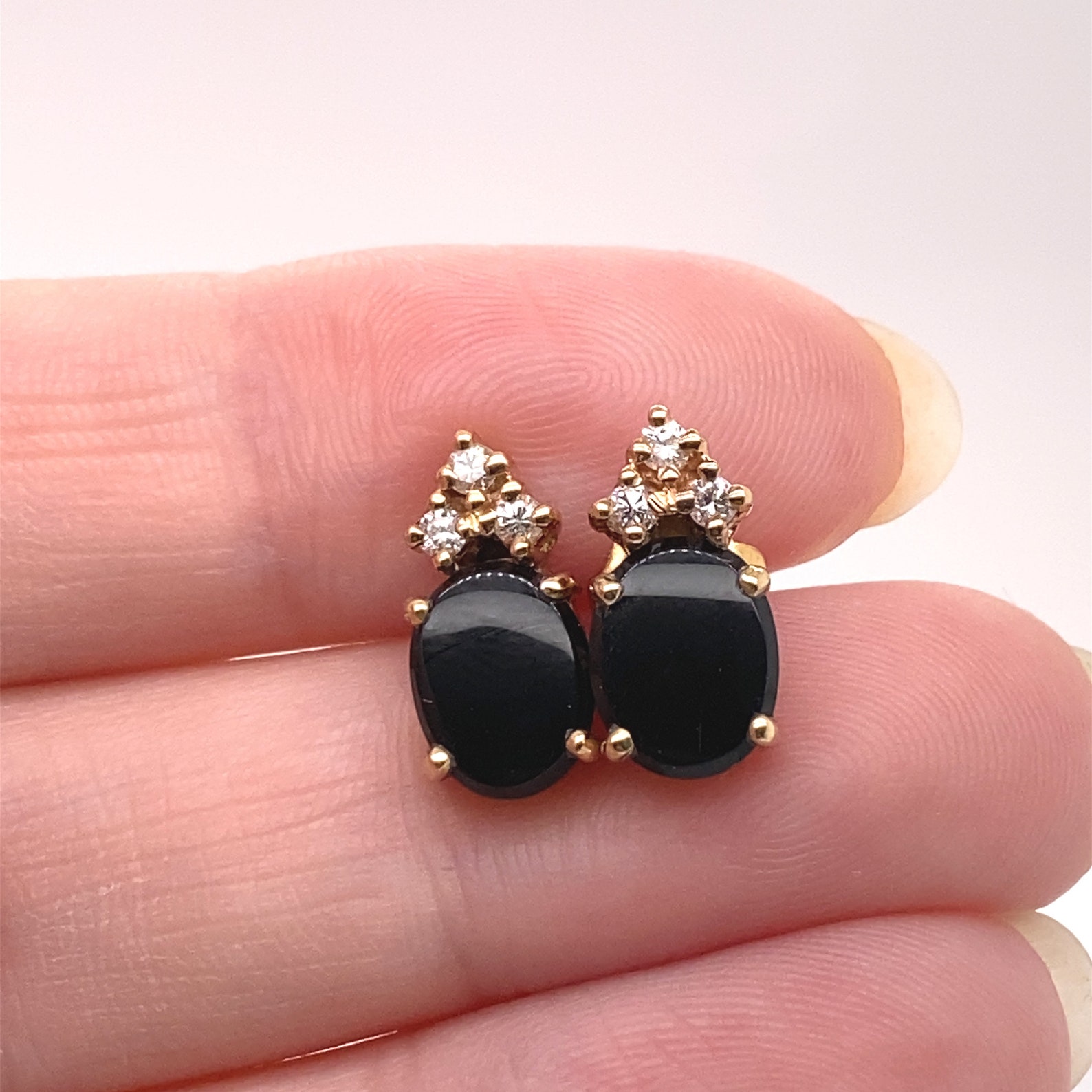 onyx and diamond earrings