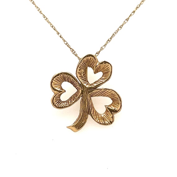 Jewels Obsession 14K Yellow Gold 4 Heart Shamrock Pendant 19 mm Jewels Obsession 14K Yellow Gold 4 Heart Shamrock Pendant 19 mm