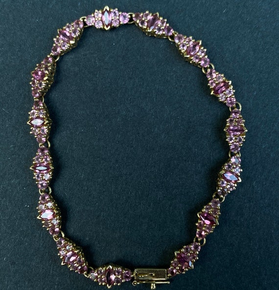 14k Yellow Gold Pink Sapphire Bracelet