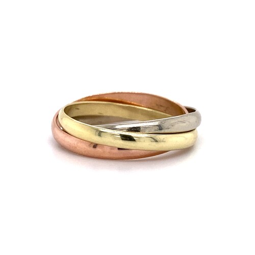 Vintage 18K Solid Tricolor Gold Rolling 
