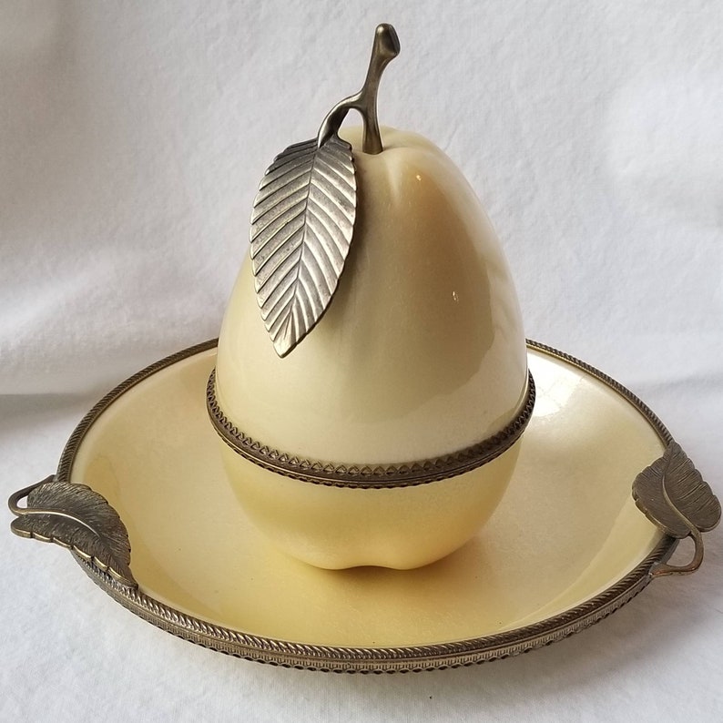 Vintage Evans Guilloche Pear Table Lighter and Ashtray 1950/'s Mid Century Hollywood Regency EXCELLENT CONDITION