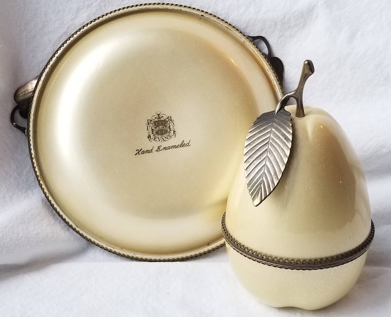 Vintage Evans Guilloche Pear Table Lighter and Ashtray 1950/'s Mid Century Hollywood Regency EXCELLENT CONDITION