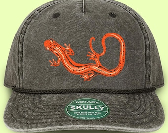 Orange Salamander  Hat | Appalachian Wildlife Amphibian Cap for Nature Lovers