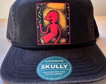 Prismo's Pickles Adventure Time Hat | Hand drawn Legacy Skully Denim washed cap