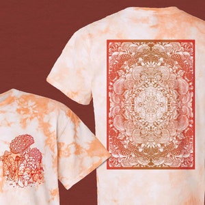 Mushroom Mandala Shirt, Mushroom Lover Shirt, Nature lover gift, Mycology, Botanical, Fungi Shirt, Handmade Screen Print