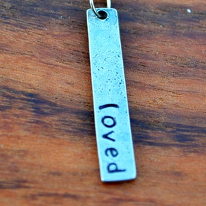 Customizable Stamped Pewter Necklace image 1