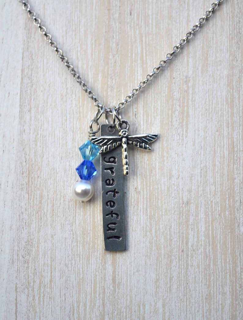 Customizable Stamped Pewter Necklace image 5