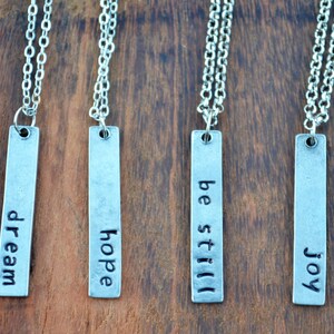 Customizable Stamped Pewter Necklace image 4