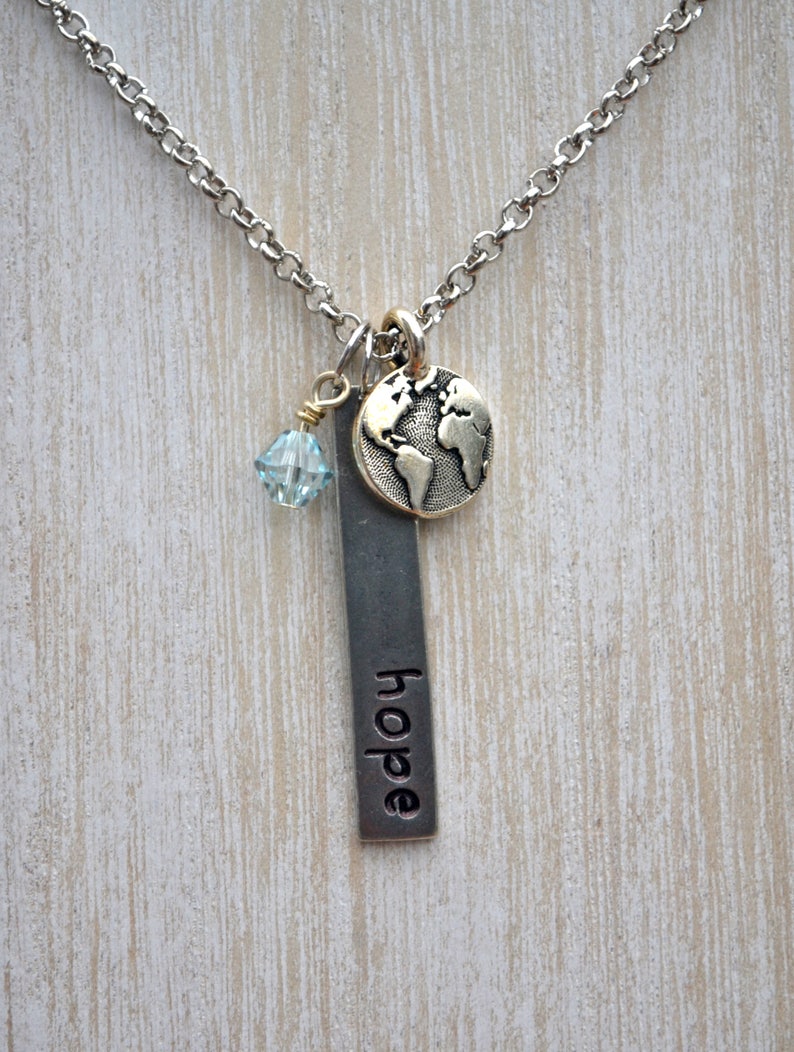 Customizable Stamped Pewter Necklace image 6