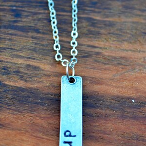 Customizable Stamped Pewter Necklace image 2