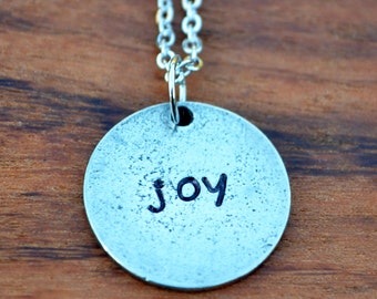 Customizable Stamped Pewter Necklace