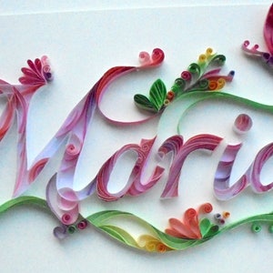 personalized Name Quilling  for birthday, wedding, paper quilling, wall paper, decoration,wall art, handmade, gift, home decor