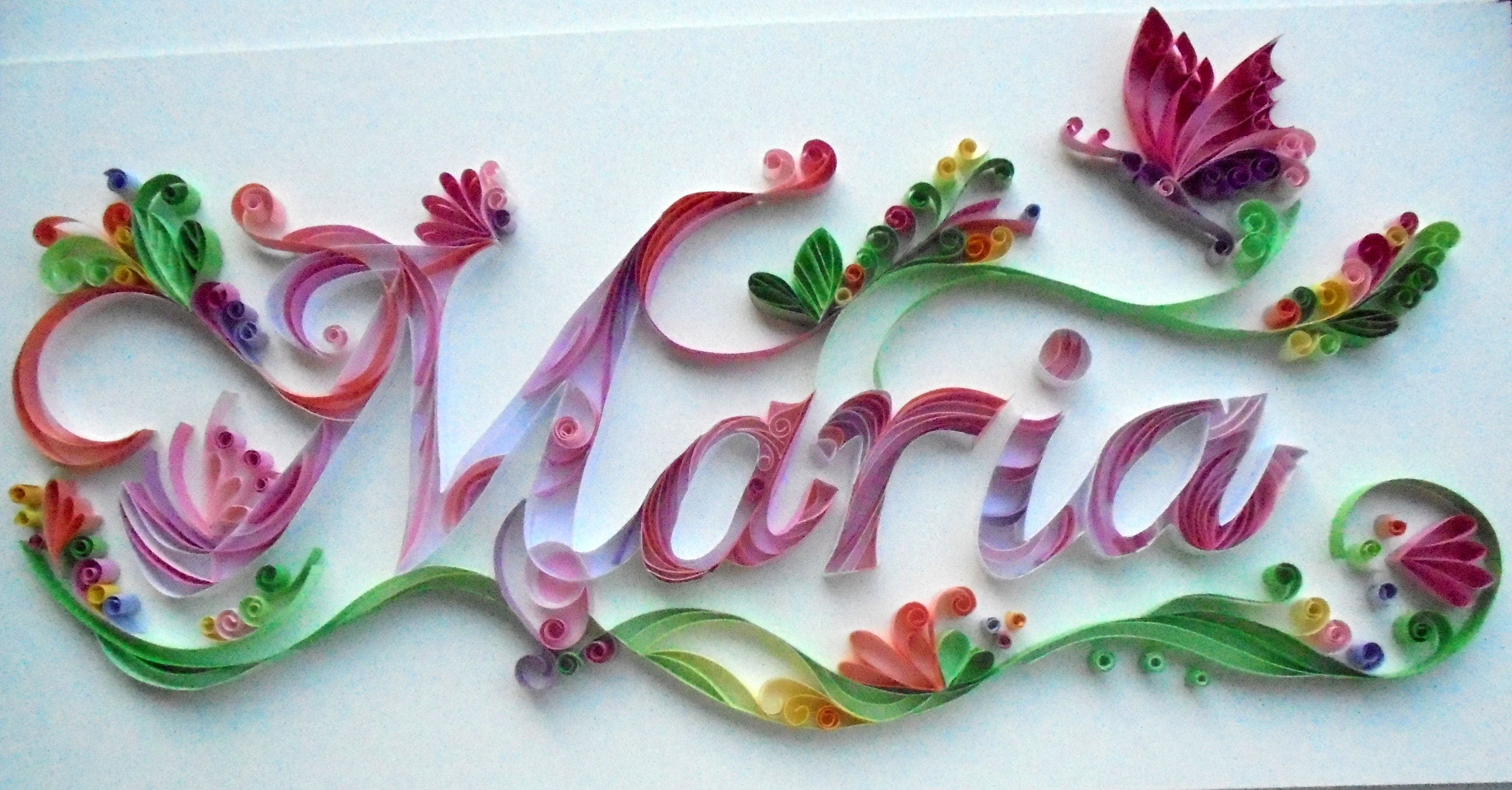 Personalized Name Quilling for Birthday, Wedding, Paper Quilling, Wall