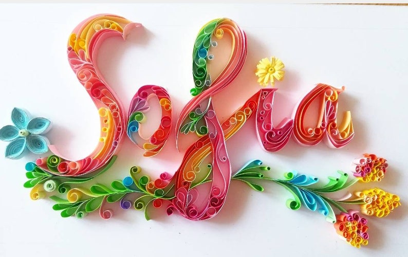 Custom Name Art, Personalized Name, Wall Art, Nursery name sign, Handmade Artwork, Home Decor, Wall Decor, Quilling Name, Birthday Gift, image 6