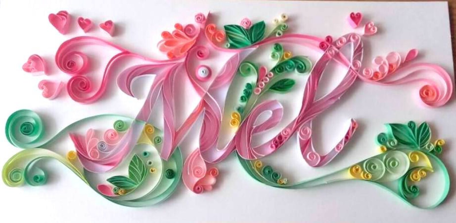 Handmade Personalised Paper Quilling Name Gift Custom Names Etsy