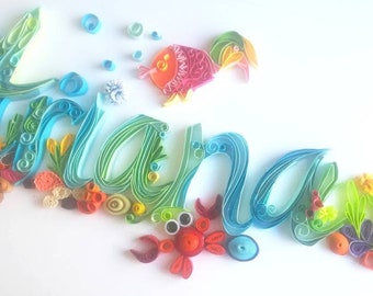 personalized Name Quilling  for birthday, wedding, paper quilling, wall paper, decoration,wall art, handmade, gift, home decor