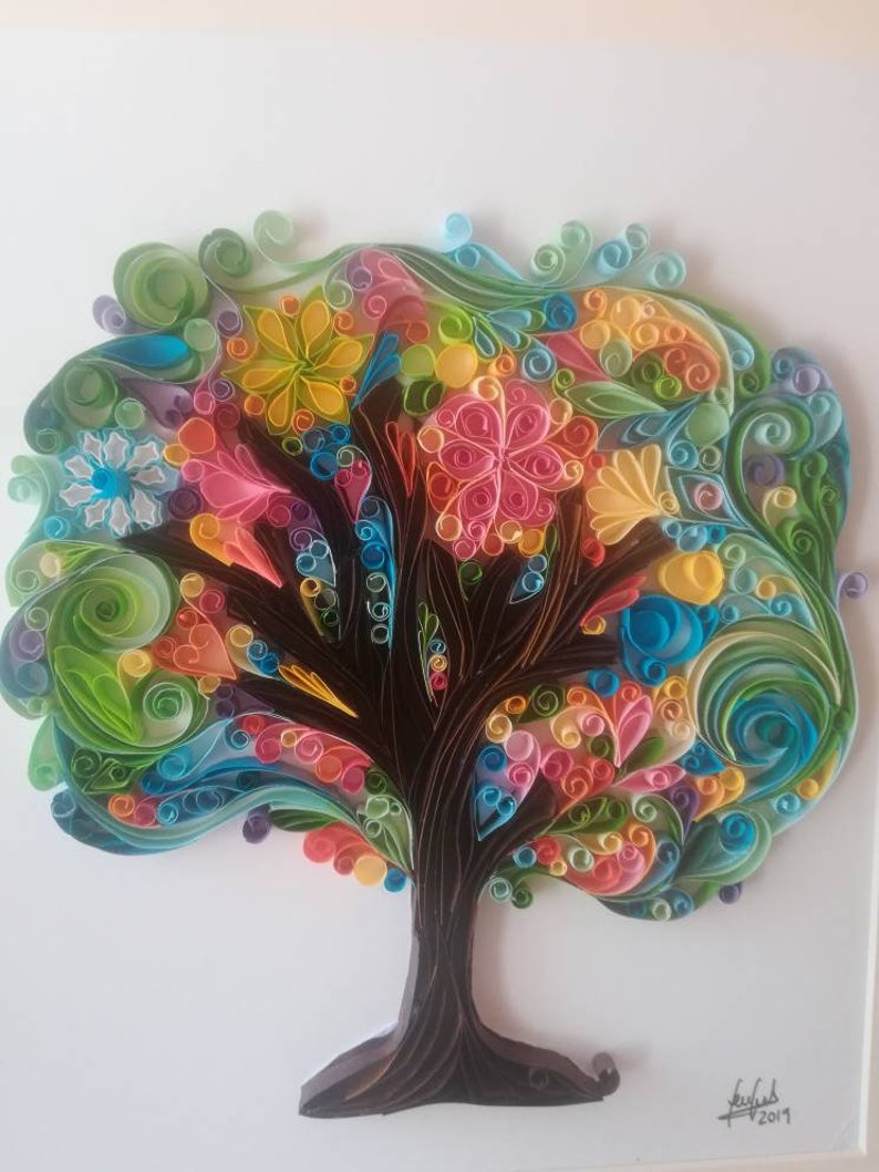 Quilling Paper Tree of Joy,treeoflife Gift, Wedding Tree, Personalised, Alegria, Wallpaper