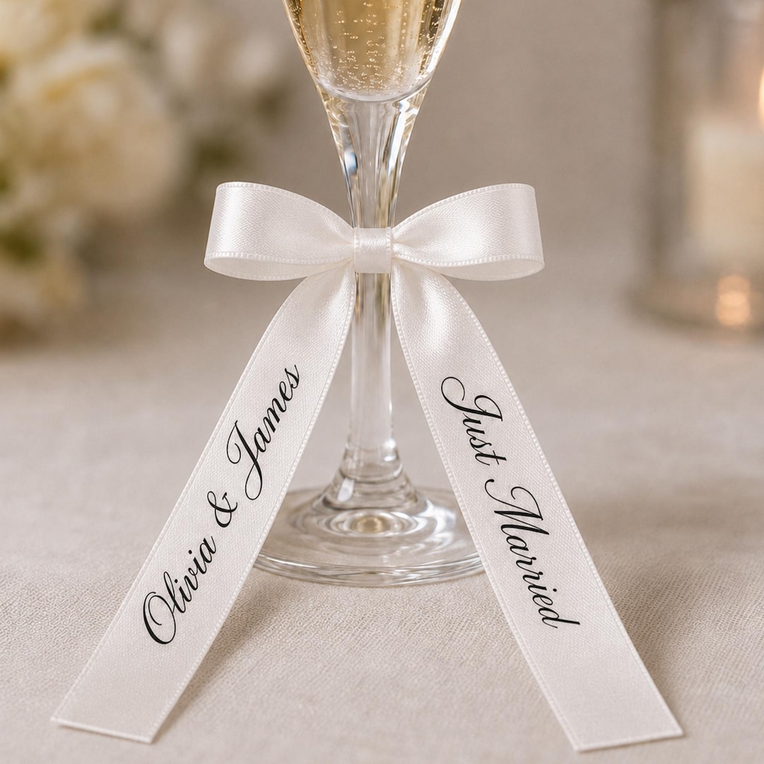 Personalized Wedding Ribbon, Custom Wedding Bows, Custom Glass Ribbons ...
