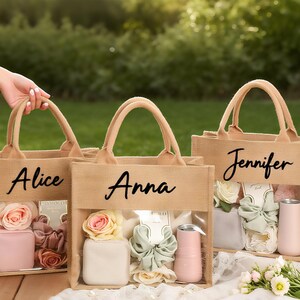 Personalized Tote Gift bag,Bridesmaid Bags,Bridal Party Gift,Personalized Bridesmaid Burlap Bag,Wedding Favors,Monogram Tote Bag,Beach Bag