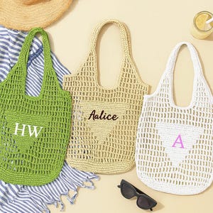 Custom initials handle bag,Girl travel tote bag,Personalized Beach Tote Bag,Custom Name Tote Bag,Bridesmaid Gifts,Personalized Beach Bag