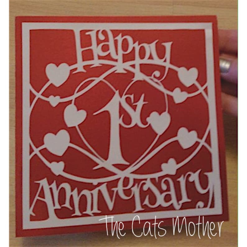 Commercial Use Happy 1st Anniversary Paper Cutting Template