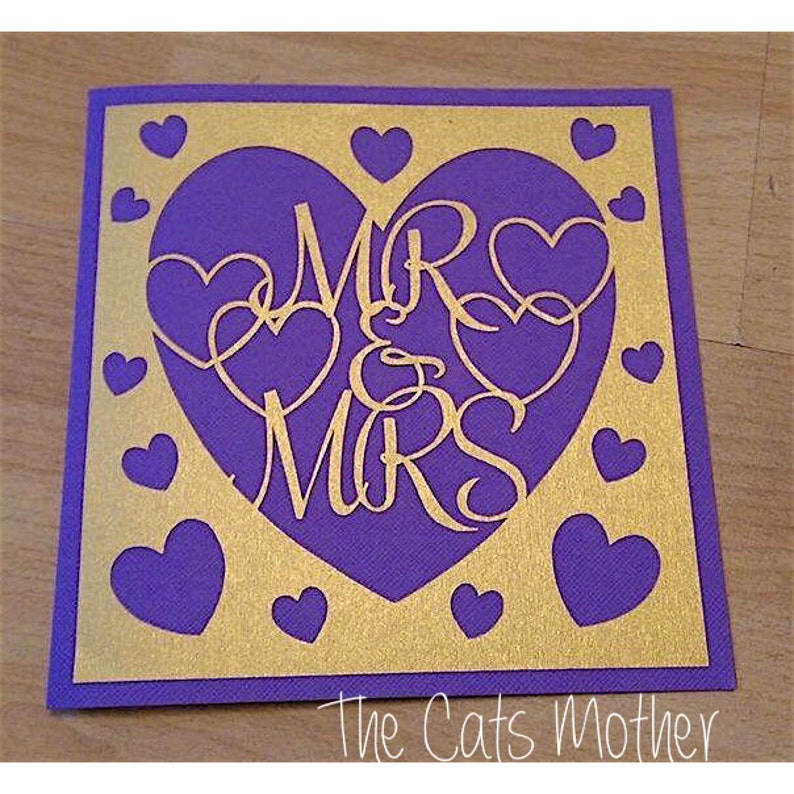 Mr and Mrs Paper Cutting Template Commercial Use